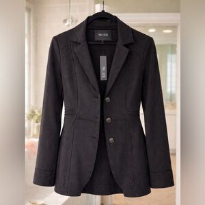 NIC+ZOE Seamed Riding Jacket Blazer Black Stretch Knit Size Small NWT